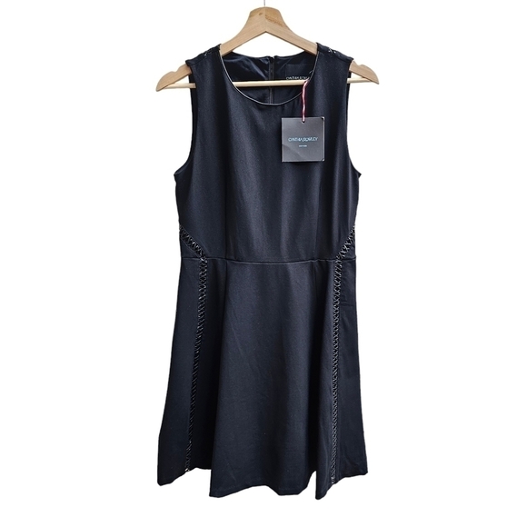 Cynthia Rowley Dress with Faux Leather Criss-cross Cutout,  Size Small - Picture 1 of 9